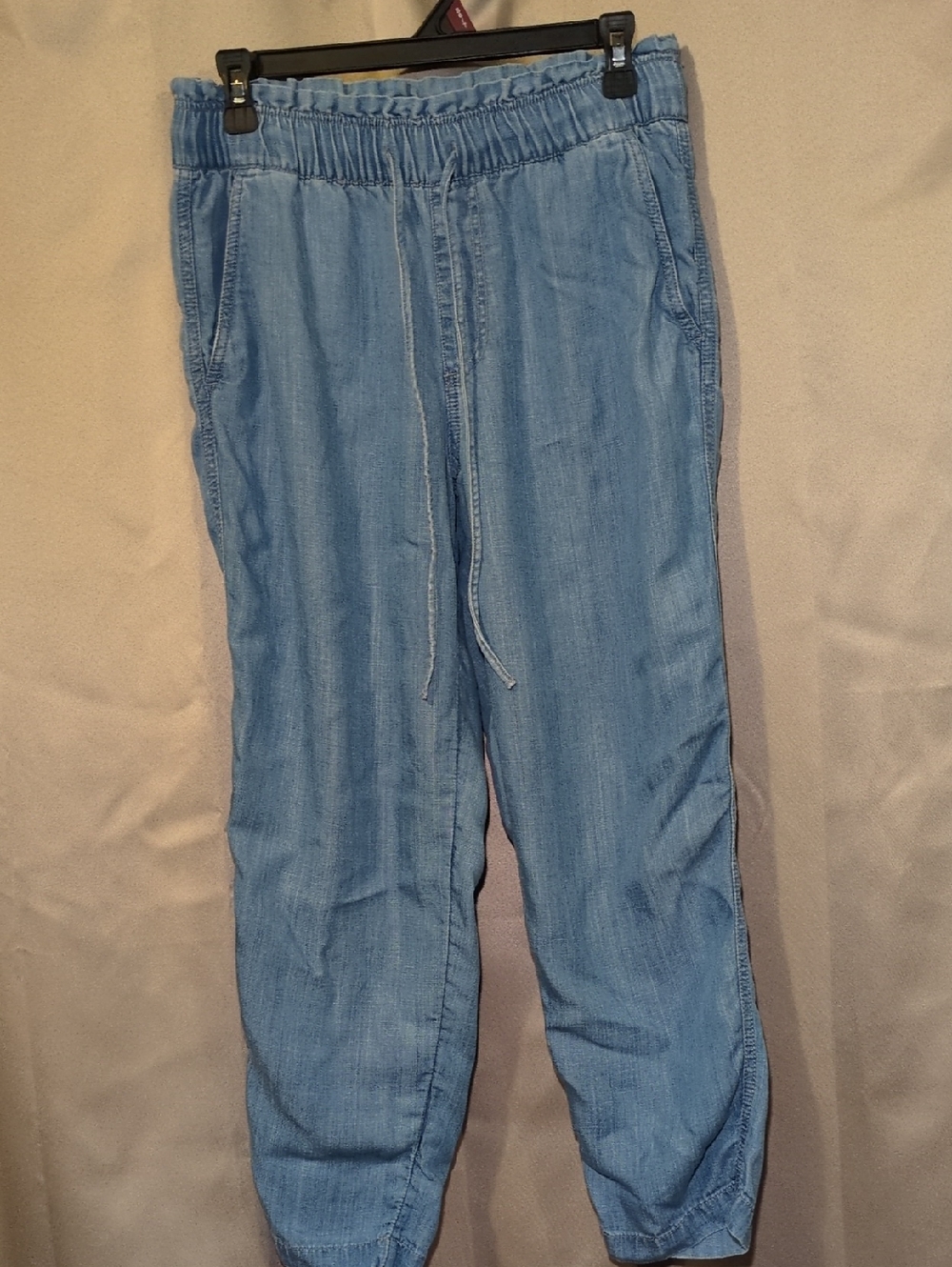 LOFT Light Blue Denim Drawstring Boyfriend Jeans